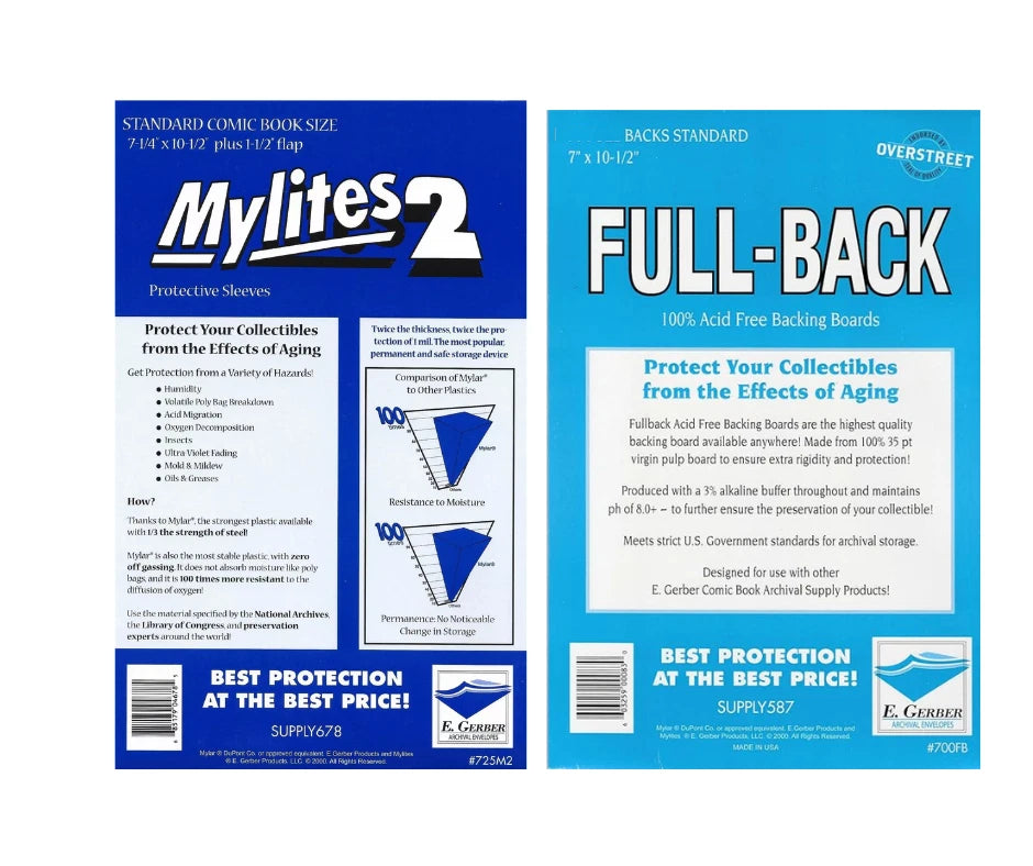 50 - E. Gerber Standard Comic Mylites 2 & 35 PT Full-Backs